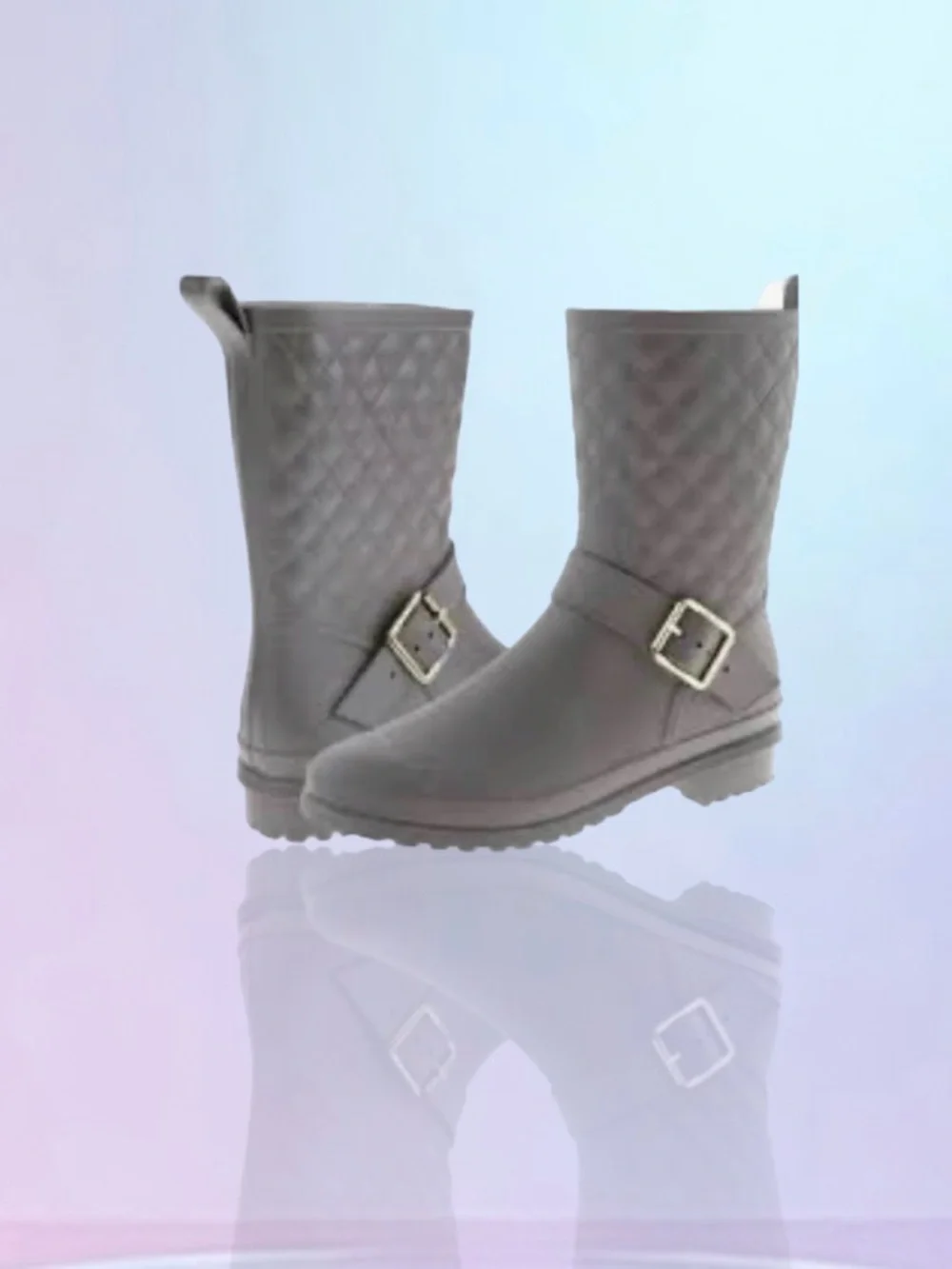 CAPELLI New York gray Quilt Mid-Calf RAIN BOOTS Women’s Wellies shoes size 7